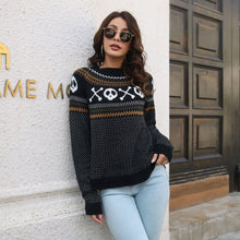Load image into Gallery viewer, Halloween Ghost Vintage Polka Dot Long Sleeve Knitted Sweater Women&#39;s Loose Wear