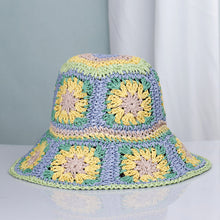Load image into Gallery viewer, Bohemian style papyrus big eaves sunshade fisherman hat travel sunscreen sun hat Beach Hat