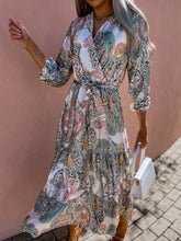 Load image into Gallery viewer, Women&#39;s Spring New V-neck Long Sleeve Floppy Dress