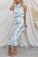 Load image into Gallery viewer, Summer New Light Mature Style Sleeveless Lace Printed Satin Dress