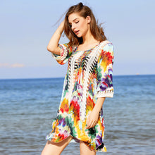 Load image into Gallery viewer, New Printed Hollow Sun Protection Loose and Thin Beach dress