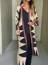 Load image into Gallery viewer, Autumn and Winter New Cape Cardigan Long Sleeve Loose Fashion Print Long Coat