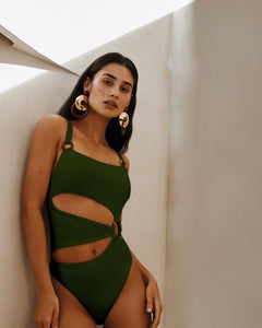 women's solid color bikini one piece slim swimsuit