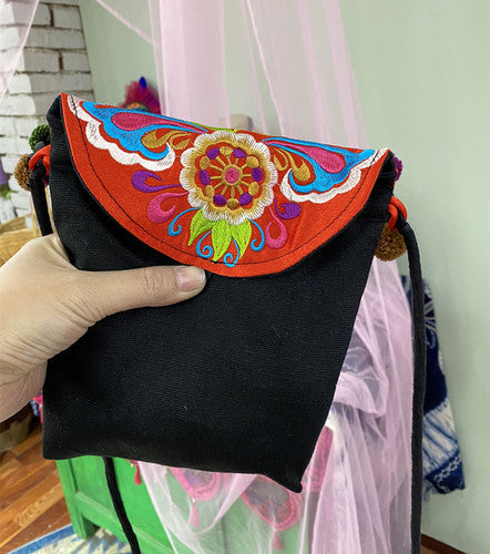 Half Original Design Ethnic Style Bag Ethnic Style Oblique Hanging Bag Mobile Phone Bag