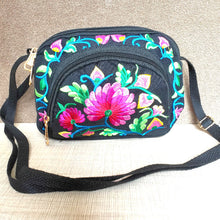 Load image into Gallery viewer, New Ethnic Style Embroidery Bag Women&#39;s Embroidery Crossbody Three-layer Zipper Shoulder Bag