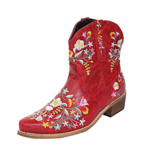 Load image into Gallery viewer, Plus Size Embroidered Pointed Toe Women&#39;s Martin Boots