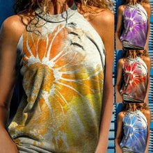 Load image into Gallery viewer, Fashion casual loose print women&#39;s neck Halter vest