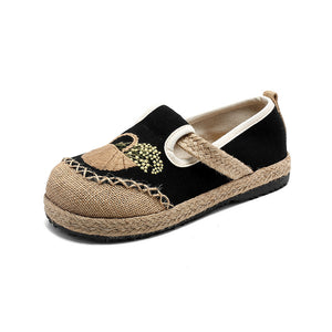 New Embroidered Shoes Flat-heeled and Low-top Embroidered Shallow-mouthed Shoes Ethnic Style Cloth Shoes