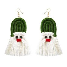 Load image into Gallery viewer, Christmas Earrings female creative cartoon christmas Bohemian tassel woven handmade earrings