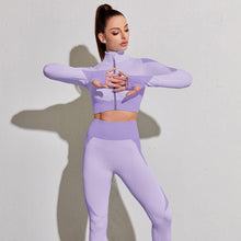 Load image into Gallery viewer, Sports Yoga suit running fitness nylon quick drying long sleeved trousers set women