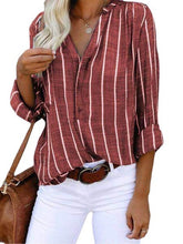 Load image into Gallery viewer, Simple Fashion Printed Striped Shirt Woman