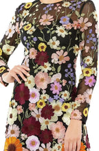 Load image into Gallery viewer, Three-dimensional flowers wrap hip sexy dress