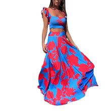 Load image into Gallery viewer, New Women&#39;s Waist Top Fashion Sexy Dress Long Dress Two-piece Set