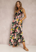 Load image into Gallery viewer, Spring/Summer New Fashion Print Sexy Dress with Deep V-shaped Sleeveless Backless Long Dress