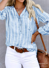 Load image into Gallery viewer, Simple Fashion Printed Striped Shirt Woman