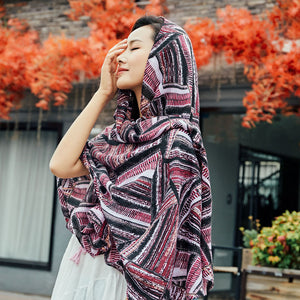 oversized sunscreen shawl women's summer thin outside air conditioning scarves  beach scarf.