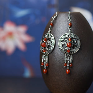 Ethnic Style Earrings Exaggerated Vintage Tassel Earrings Antique Style Earrings