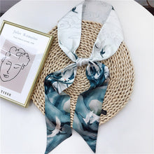 Load image into Gallery viewer, silk scarf long silk scarf braided hair tied bag with gift spinning literature and art