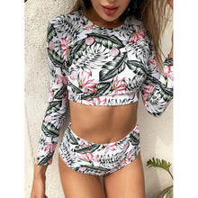 Load image into Gallery viewer, Floral Printed Long Sleeves Bikini Bathing Suit Wetsuit