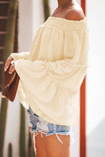 Load image into Gallery viewer, Long sleeve flared chiffon strapless neck openwork blouse