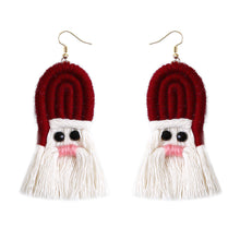 Load image into Gallery viewer, Christmas Earrings female creative cartoon christmas Bohemian tassel woven handmade earrings