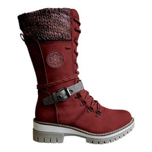 Load image into Gallery viewer, Mid-high women&#39;s boots autumn and winter new style slope with thick with wool stitching Martin boots