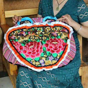 National wind bag Tibetan embroidery Big bag lady hand bag