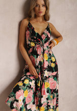 Load image into Gallery viewer, Spring/Summer New Fashion Print Sexy Dress with Deep V-shaped Sleeveless Backless Long Dress