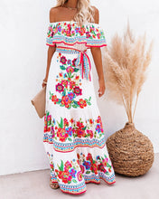 Load image into Gallery viewer, Summer New Shoulder Print Long Swing Dress
