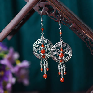 Ethnic Style Earrings Exaggerated Vintage Tassel Earrings Antique Style Earrings