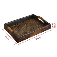 Load image into Gallery viewer, Thai crafts rattan weaving tea tray  essential oil tray household fruits and vegetables storage