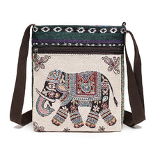 Load image into Gallery viewer, Women&#39;s Crossbody Shoulder Bag Canvas Bag Thai Ethnic Style Embroidery Cute Fashion Lady&#39;s Mobile Phone Bag Shoulder Bag