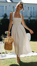 Load image into Gallery viewer, Dress Plaid Bandage Fashion Thin Waist Dress