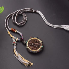 Load image into Gallery viewer, Women&#39;s Versatile Retro Necklace National Jewelry Wood Nine tailed Fox Zhajilam Green Tara Thangka Necklace