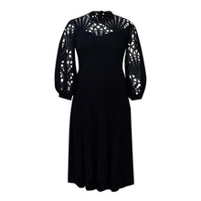 Load image into Gallery viewer, Large size lace crochet sexy openwork pleated dress dress