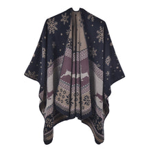 Load image into Gallery viewer, Faux cashmere split shawl stylish thermal scarf Christmas gift double-sided thick shawl