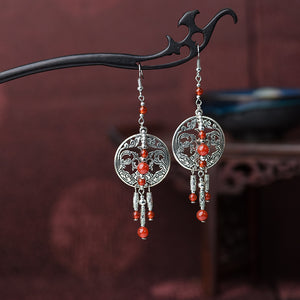 Ethnic Style Earrings Exaggerated Vintage Tassel Earrings Antique Style Earrings
