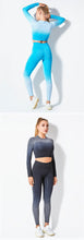 Load image into Gallery viewer, Yoga suit long sleeve suit women's seamless gradient fitness suit sports suit