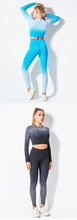 Load image into Gallery viewer, Yoga suit long sleeve suit women&#39;s seamless gradient fitness suit sports suit