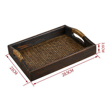 Load image into Gallery viewer, Thai crafts rattan weaving tea tray  essential oil tray household fruits and vegetables storage