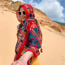 Load image into Gallery viewer, oversized sunscreen shawl women&#39;s summer thin outside air conditioning scarves  beach scarf.