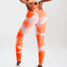 Load image into Gallery viewer, Seamless Yoga Pants High Waist Hip Lift Bottom Thread Tie Dye Sports Fitness Pants Women