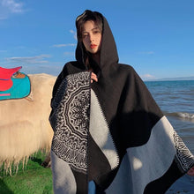 Load image into Gallery viewer, New Autumn and Winter Ethnic Scarf for Women Tibet Cloak Thickened Desert Cloak