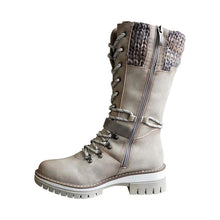 Load image into Gallery viewer, Mid-high women&#39;s boots autumn and winter new style slope with thick with wool stitching Martin boots