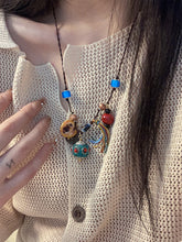 Load image into Gallery viewer, Medieval Multi Treasure Necklace, Unique Personality, Ancient Style, Exotic Ethnic Tibetan Knitted Sweater Chain Accessories