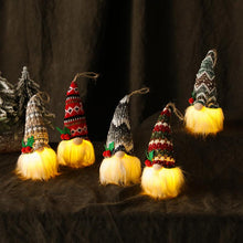 Load image into Gallery viewer, Christmas ornaments Christmas tree pendant small hanging knitted luminous faceless doll doll dwarf