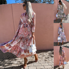 Load image into Gallery viewer, Women&#39;s Spring New V-neck Long Sleeve Floppy Dress