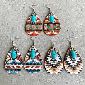 Women's Earrings Turquoise Pendant Retro Ethnic Fashion Earrings Bohemia style earrings
