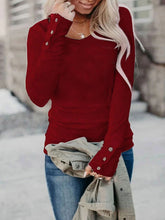 Load image into Gallery viewer, Hot Sale Solid Color Crewneck Long Sleeve T-Shirt