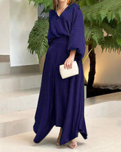 Load image into Gallery viewer, New Loose Large Size Solid Color Long Sleeve Top High Waist Long Skirt Suit